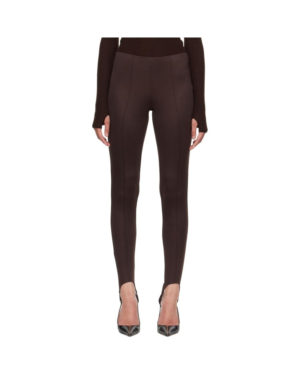 Frankie Shop Brown Caserta Stirrup Leggings