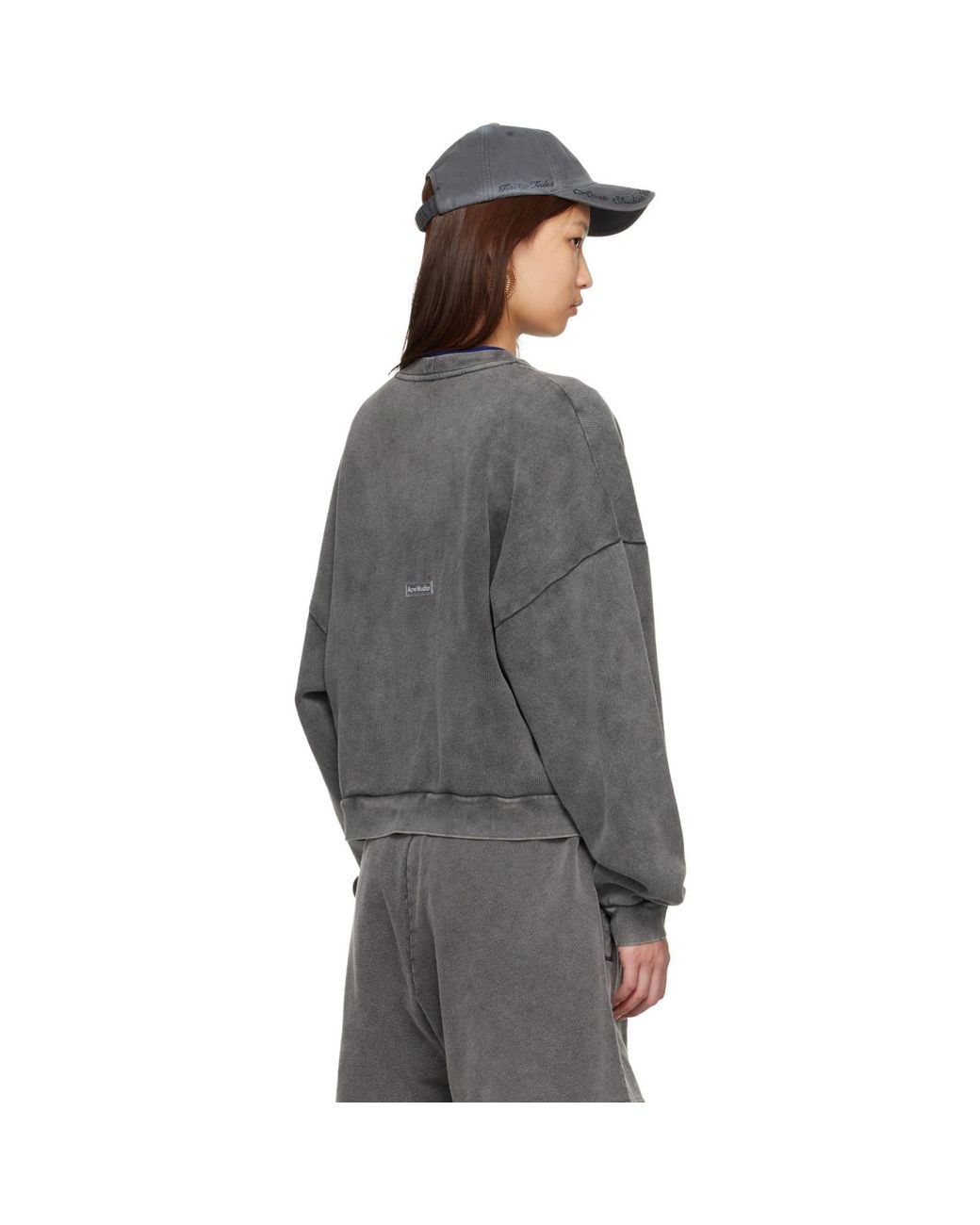 Acne Gray Logo Patch Sweatshirt