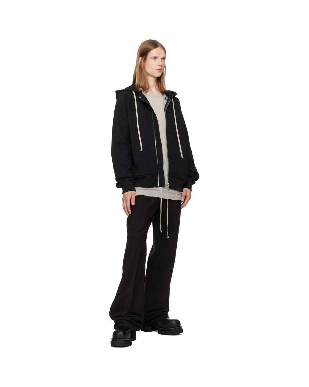 Rick Owens Black Tower Windbreaker Hoodie for men