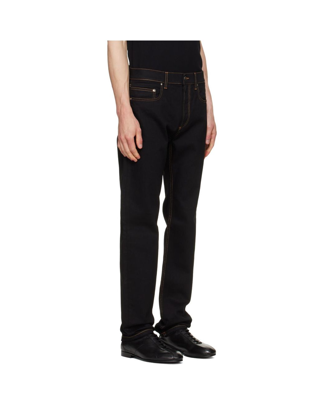 Versace Black Tapered Jeans for men
