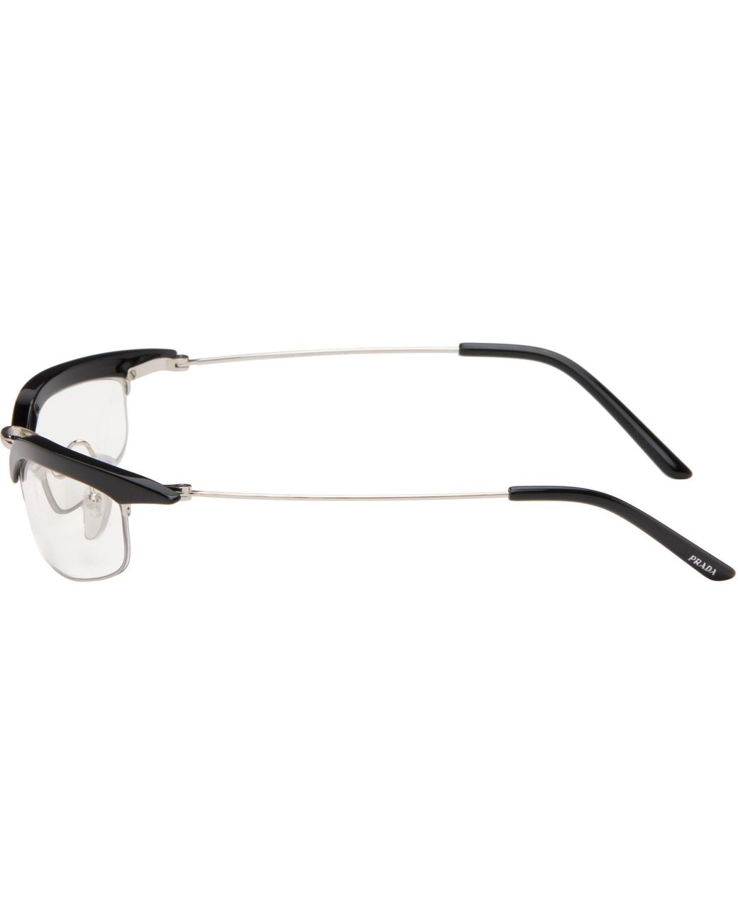 Prada Brown Catwalk Angular Cateye Light Glasses
