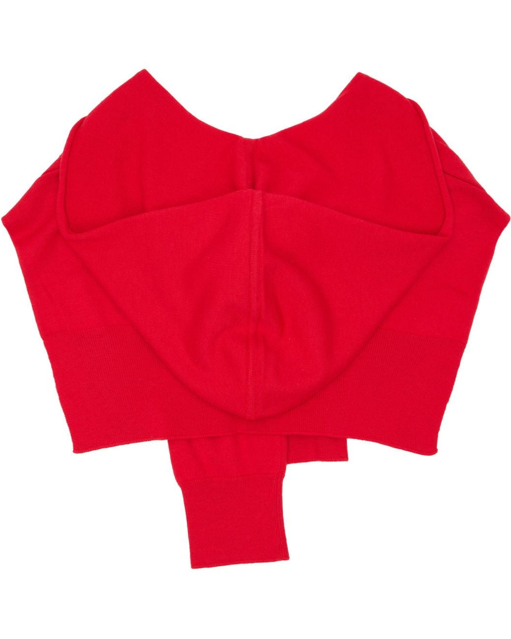 OPEN YY Red Hoodie Sleeve Layer Scarf Hood