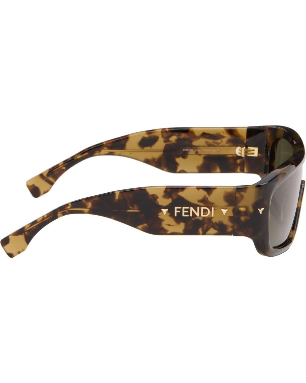Fendi Gray Tortoiseshell Screen Sunglasses for men