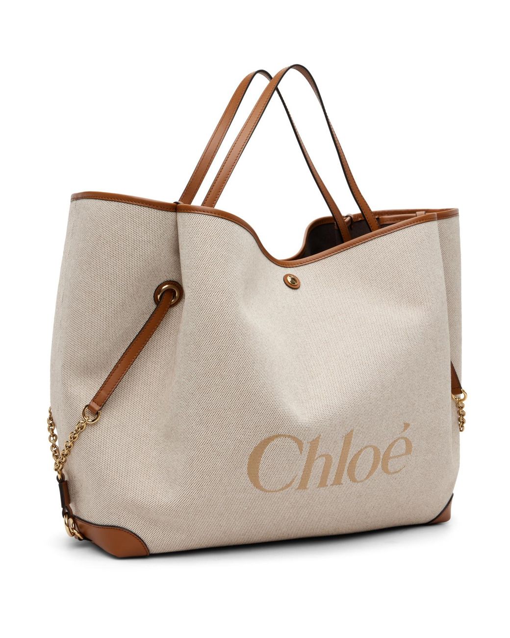 Chloé Natural Clover' Canvas & Calfskin Tote