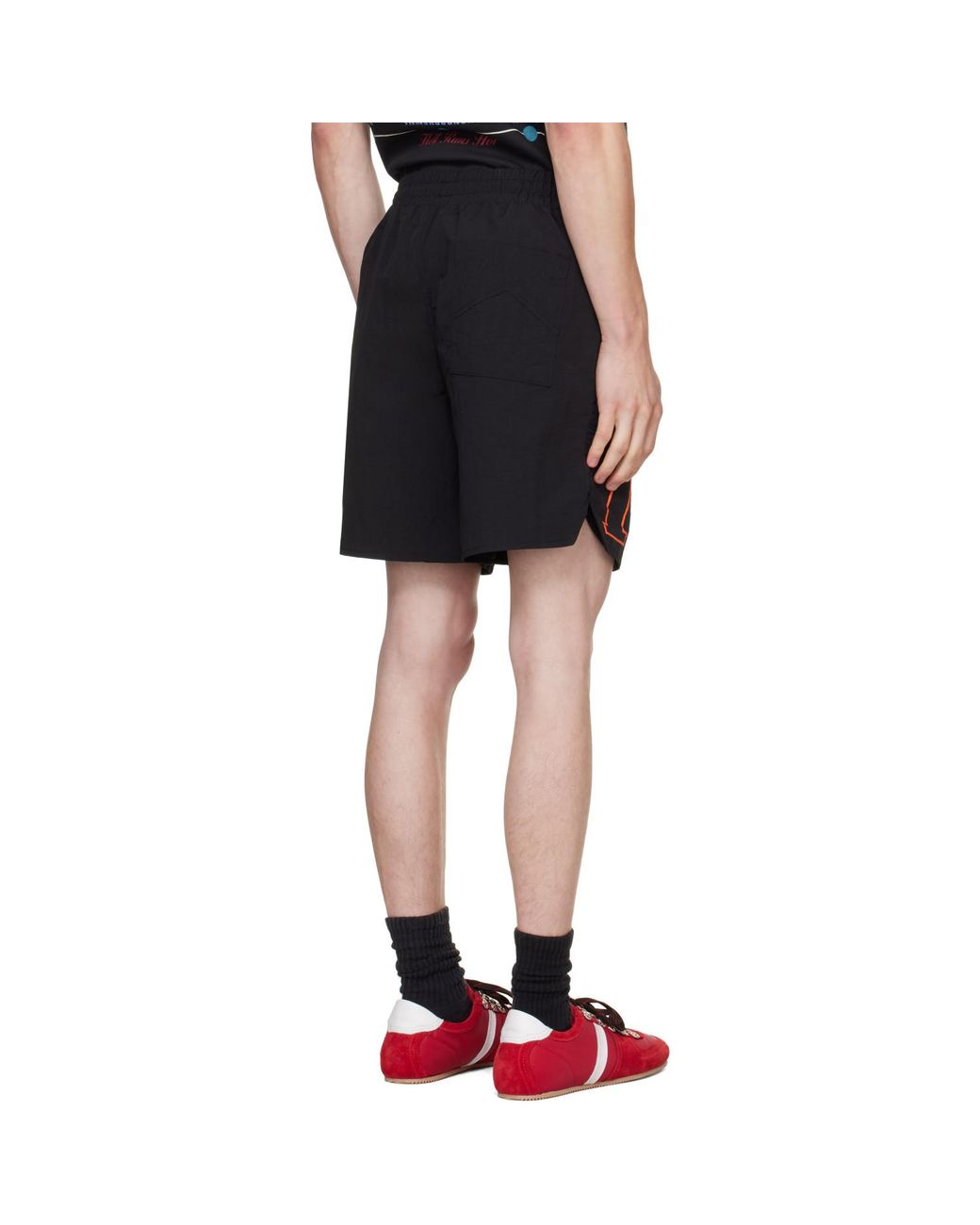Rhude Black Logo Track Shorts for men