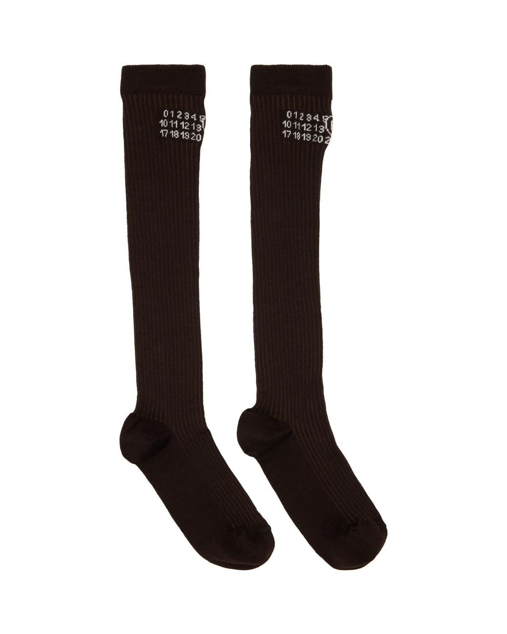 MM6 by Maison Margiela Black Knee-High Socks