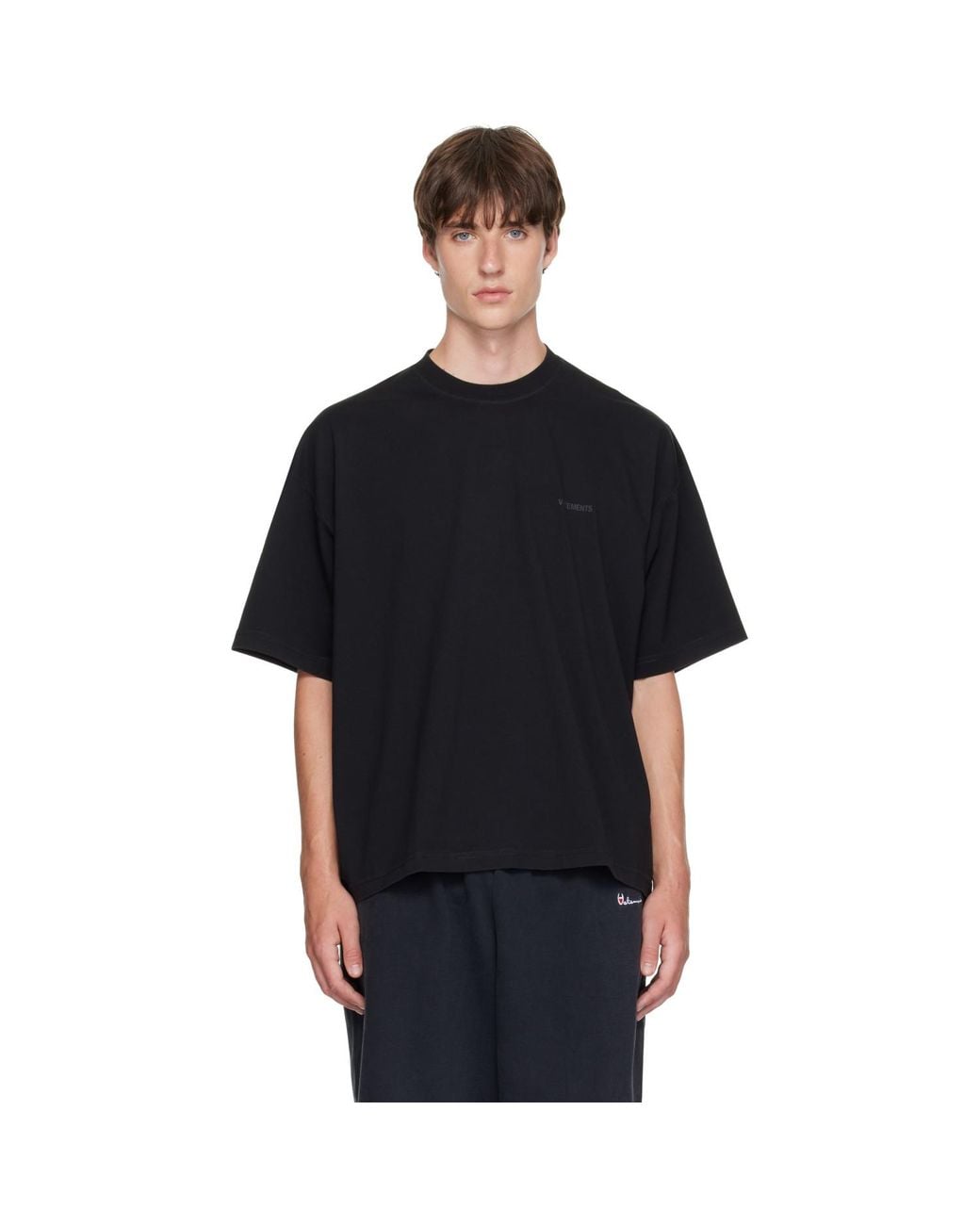 Vetements Black Classic Logo Boxy T-Shirt for men