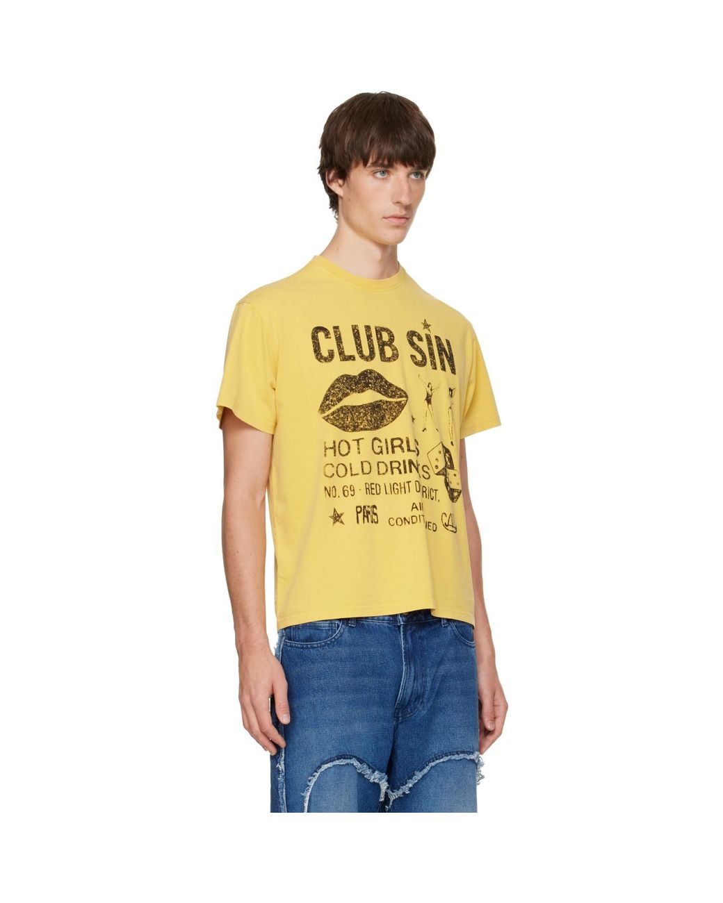 Carne Bollente Yellow 'Club Sin' T-Shirt for men