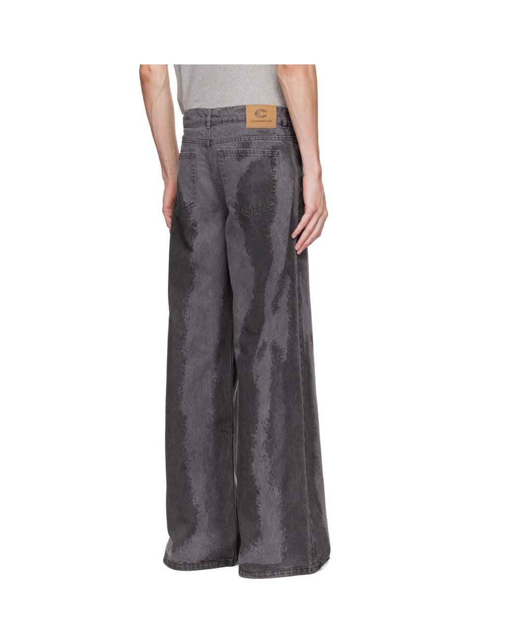 CAMPERLAB Gray Paint Laser Boot Cut Jeans for men