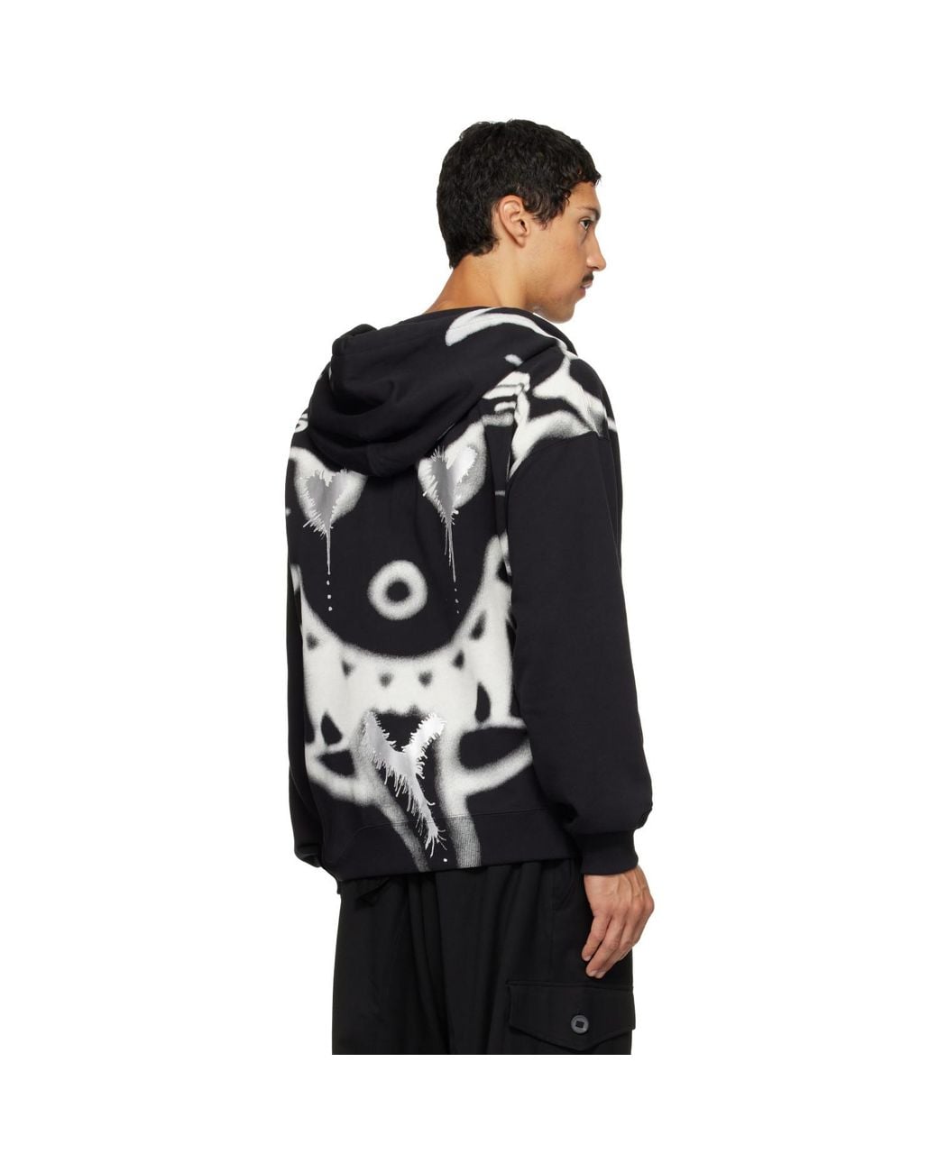 Y-3 Black Chito Edition Graphic Zipper Hoodie for men