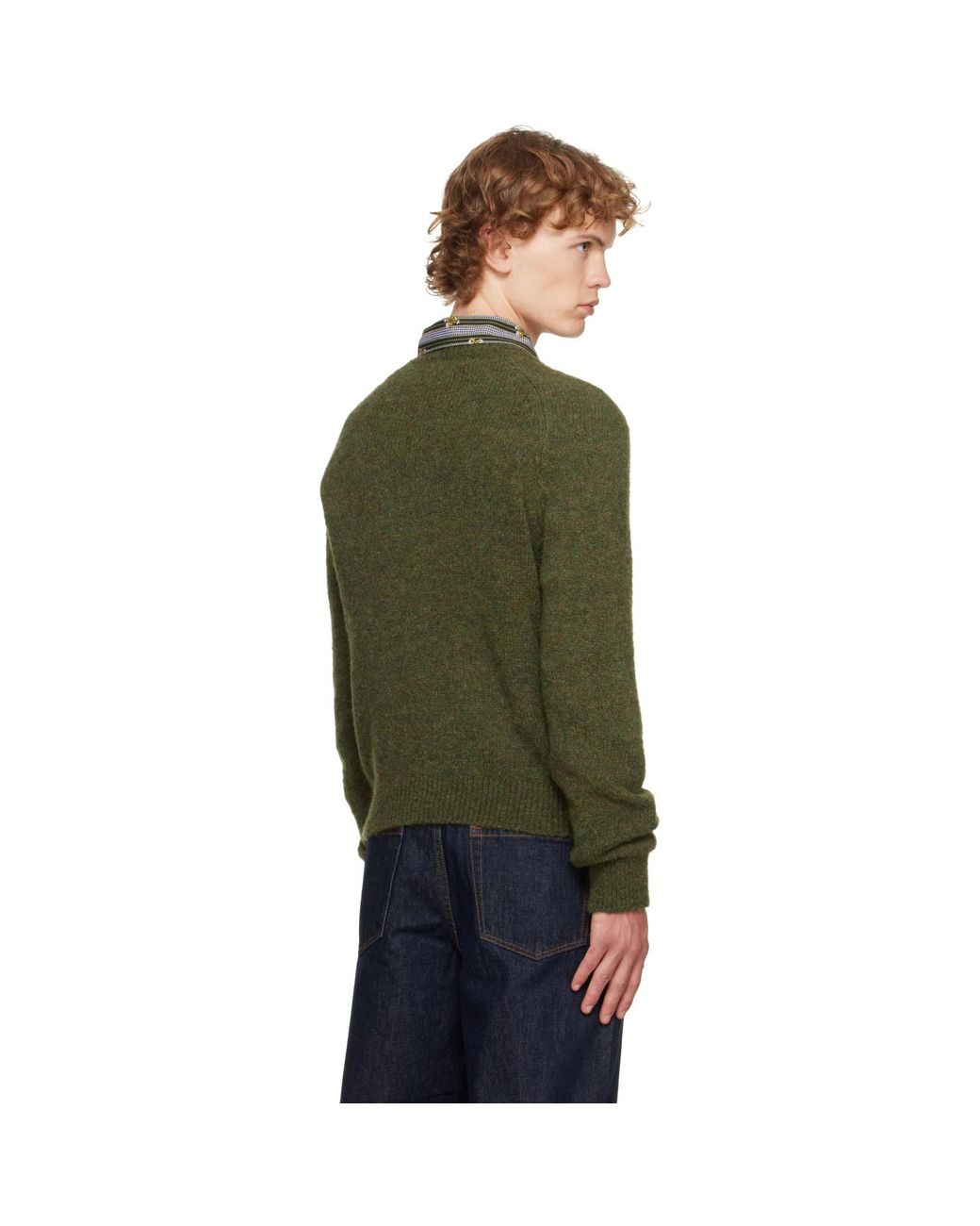Dries Van Noten Green Alpaca Sweater for men