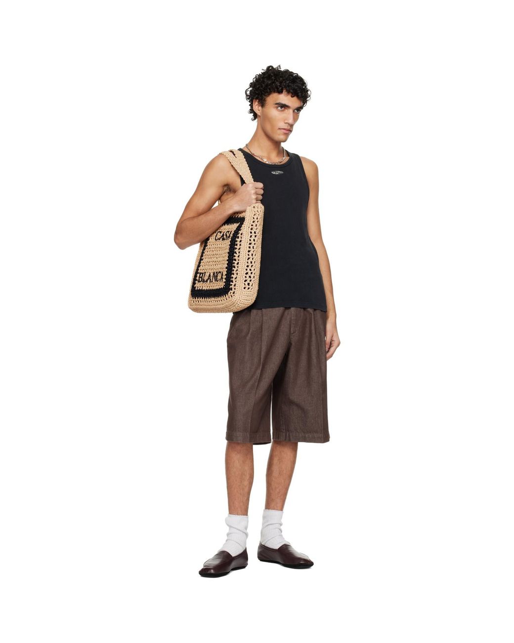 Casablanca Black Faded Ribbed Tank Top for men