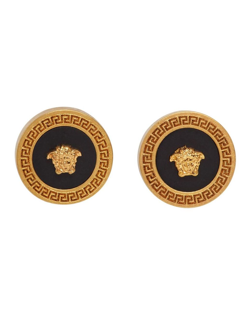 versace earrings black and gold
