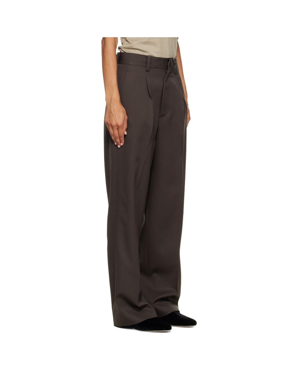 Ssstein Brown Straight Trousers