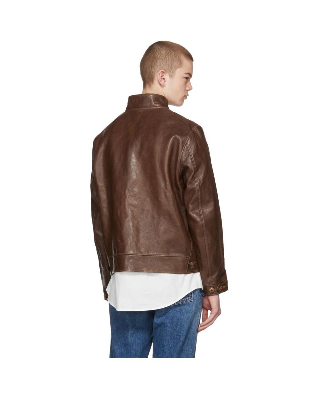 Levi's Brown Menlo Cossack Leather Jacket for Men | Lyst