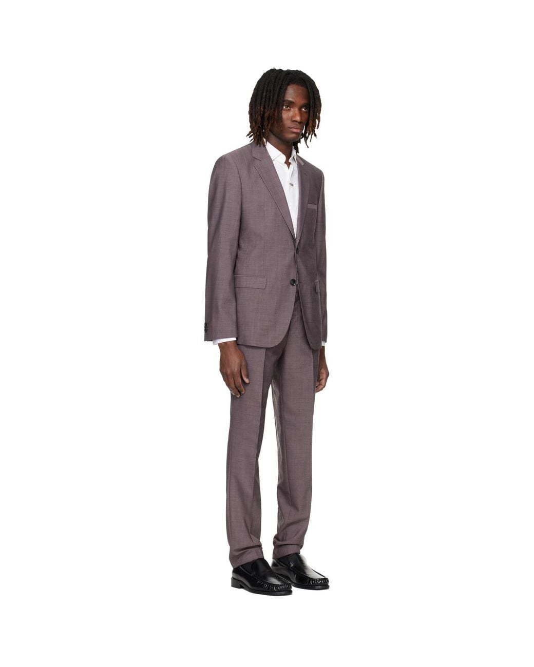 HUGO Black Two-Piece Extra-Slim-Fit Wool-Blend Suit for men
