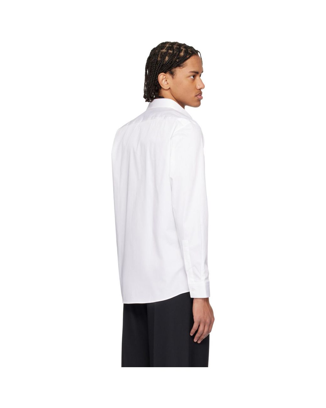 HUGO White Stretch Cotton Modern-Fit Shirt for men