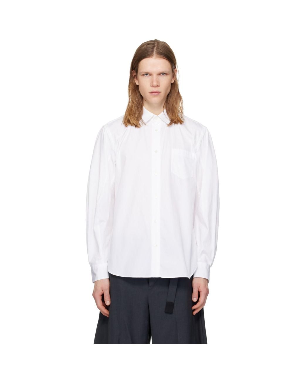Sacai White Poplin Shirt for men