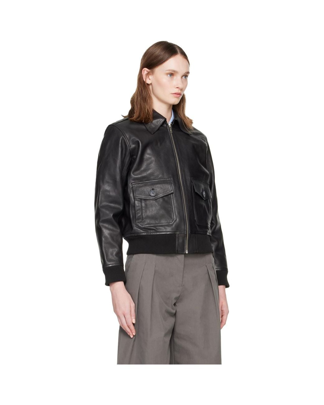 A.P.C. Black Gael Leather Jacket