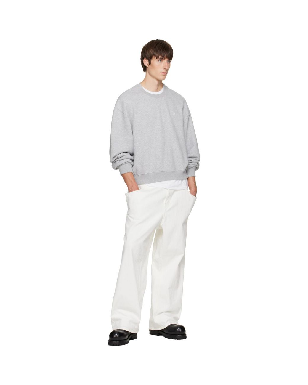 HYACYN Gray Embroidery Sweatshirt for men