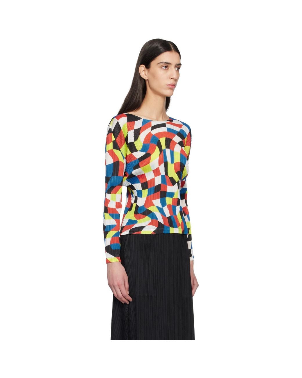 Pleats Please Issey Miyake Black Dancing Square Top