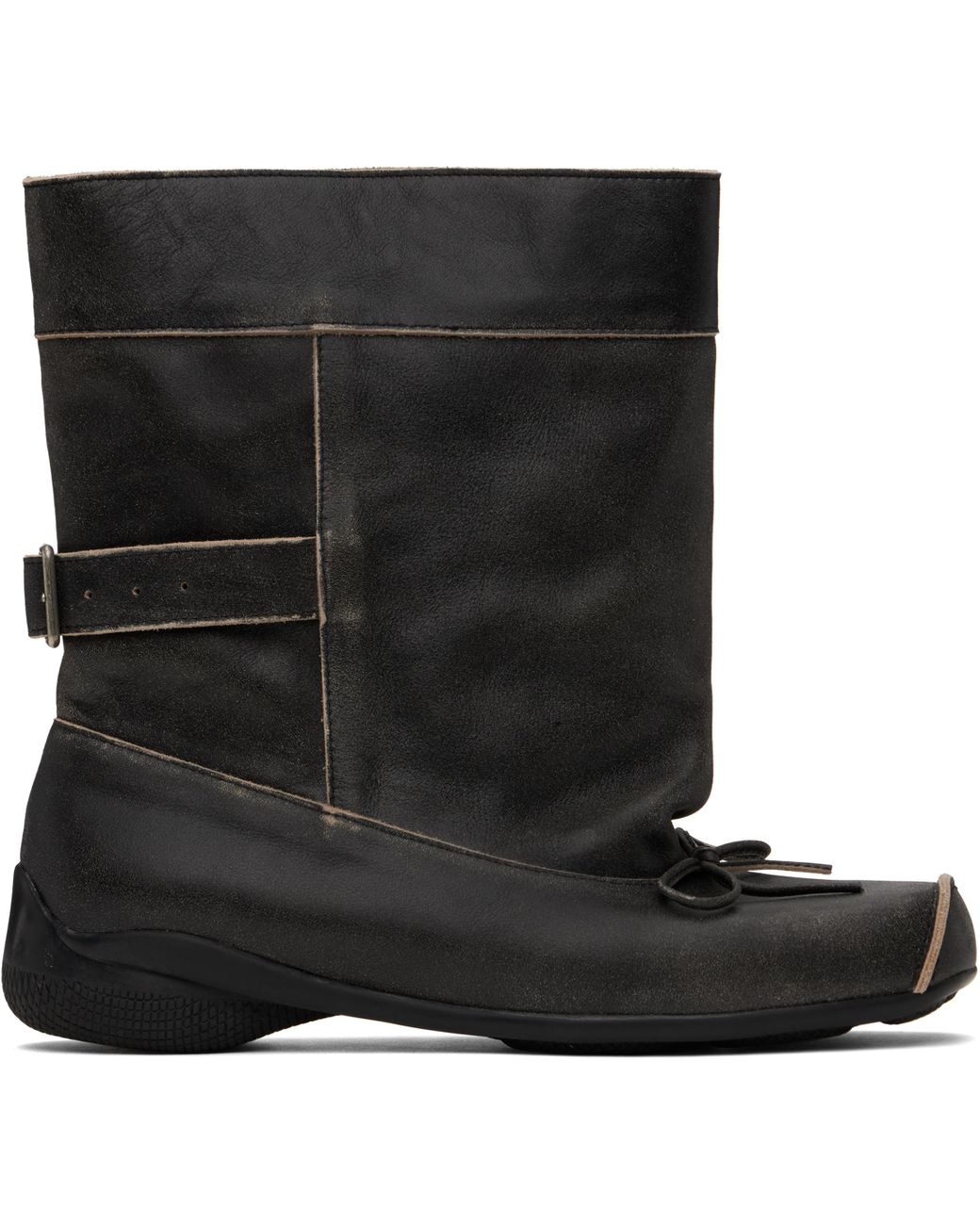 OPEN YY Ballet Slouchy Short Boots in Black | Lyst