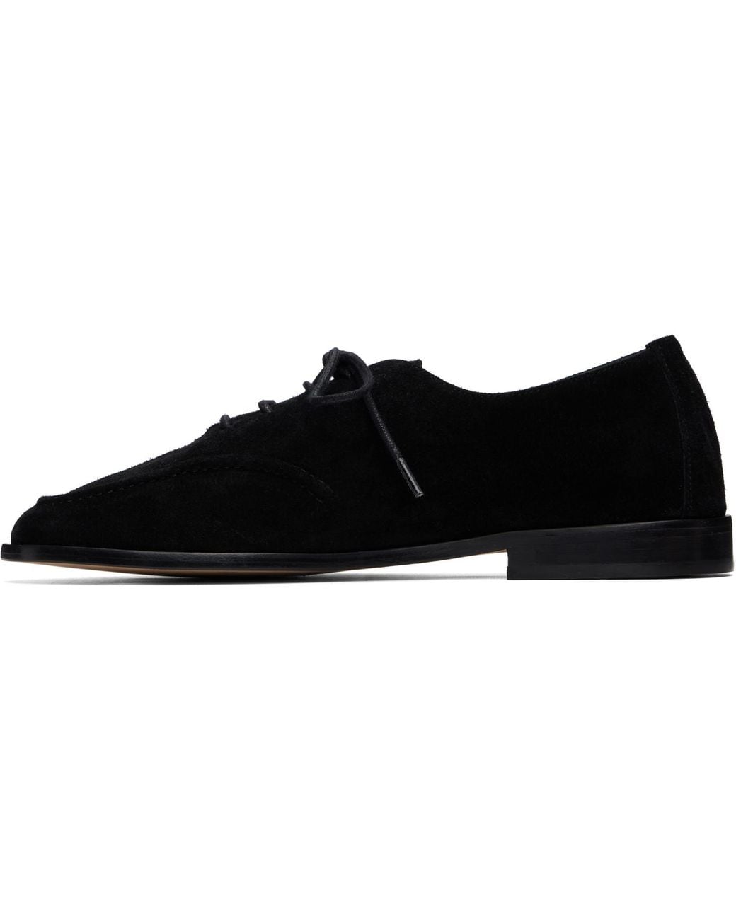 Hereu Black Juliol Lace Up Suede Loafers for men