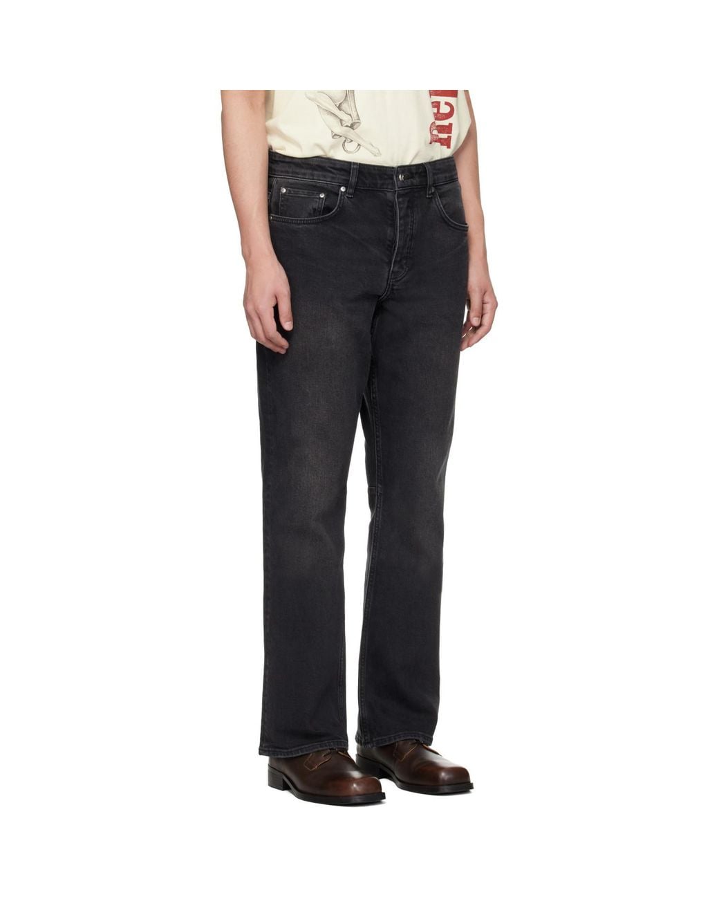 Represent Black Kick Flare Jeans for men