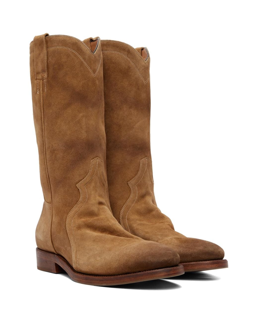 Jil Sander Brown Tan Suede Boots