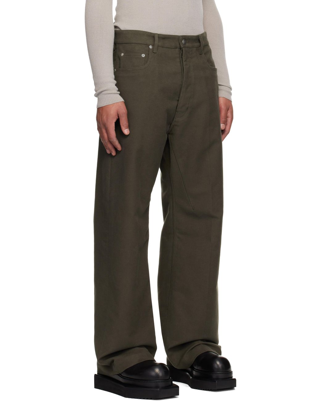 Rick Owens Khaki Concordians Geth Jeans for Men | Lyst