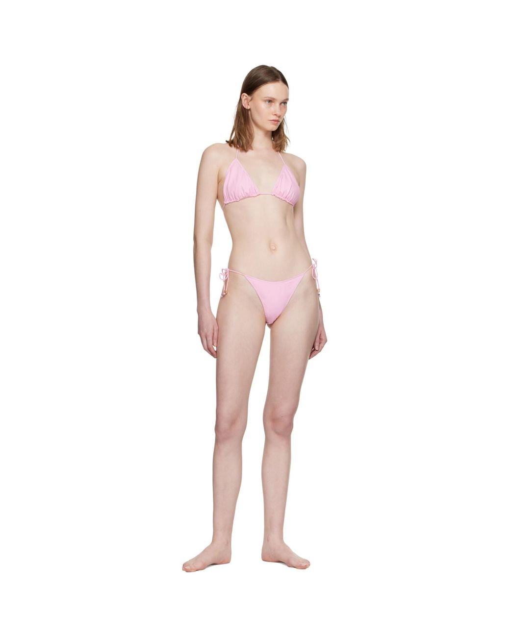 Jacquemus Pink 'The Triangle' Bikini Top