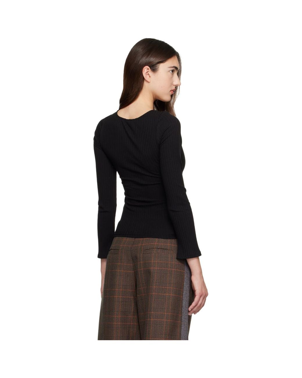 Collina Strada Black L/S Reed Top