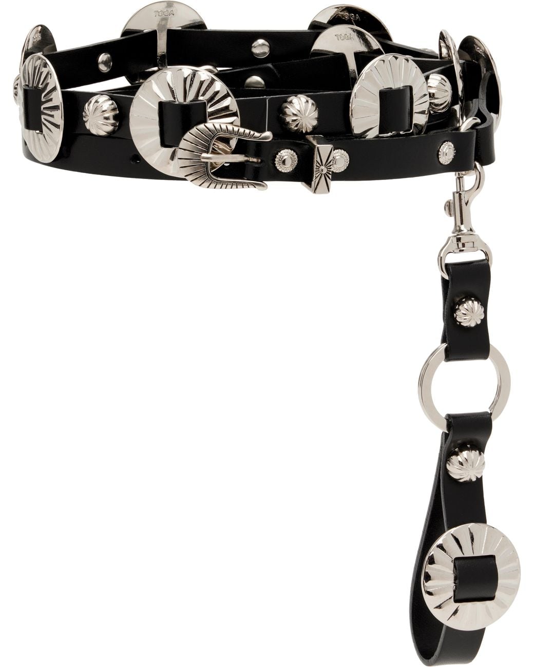 Toga Concho Narrow Belt in Black | Lyst