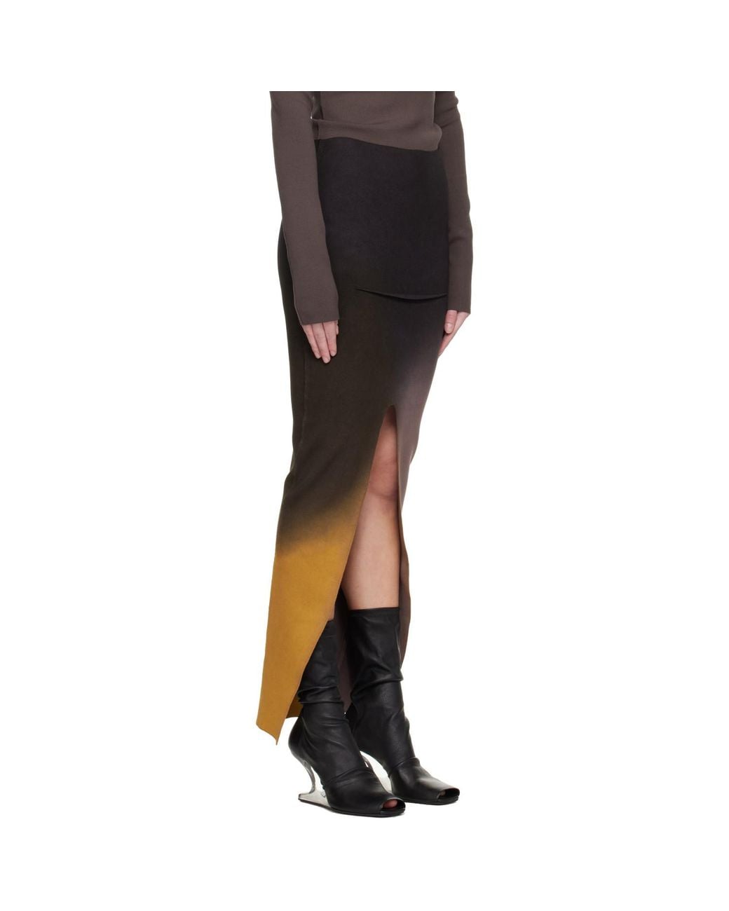 Rick Owens Black Tower Ankle Maxi Skirt