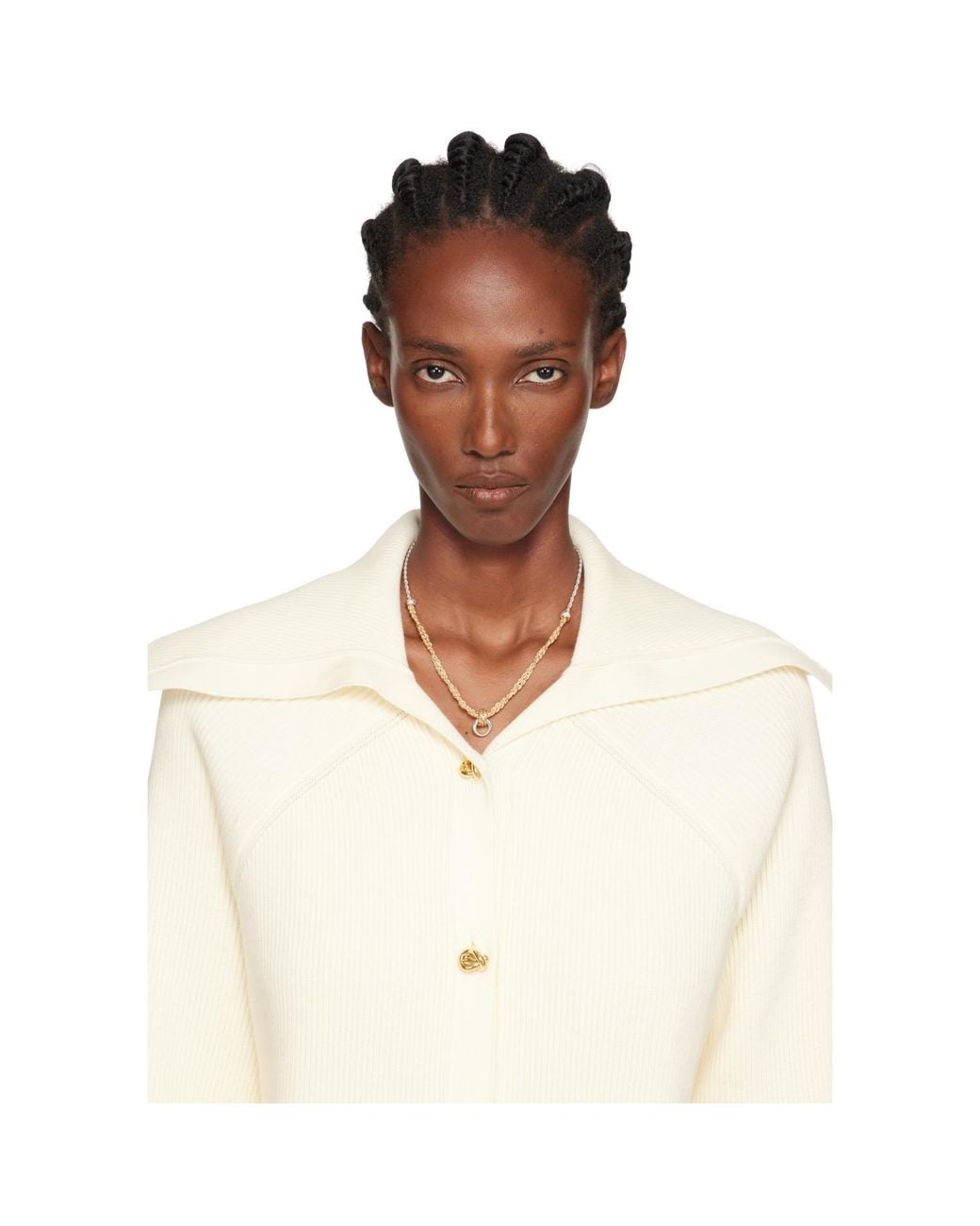 Bottega Veneta Metallic Knot Necklace