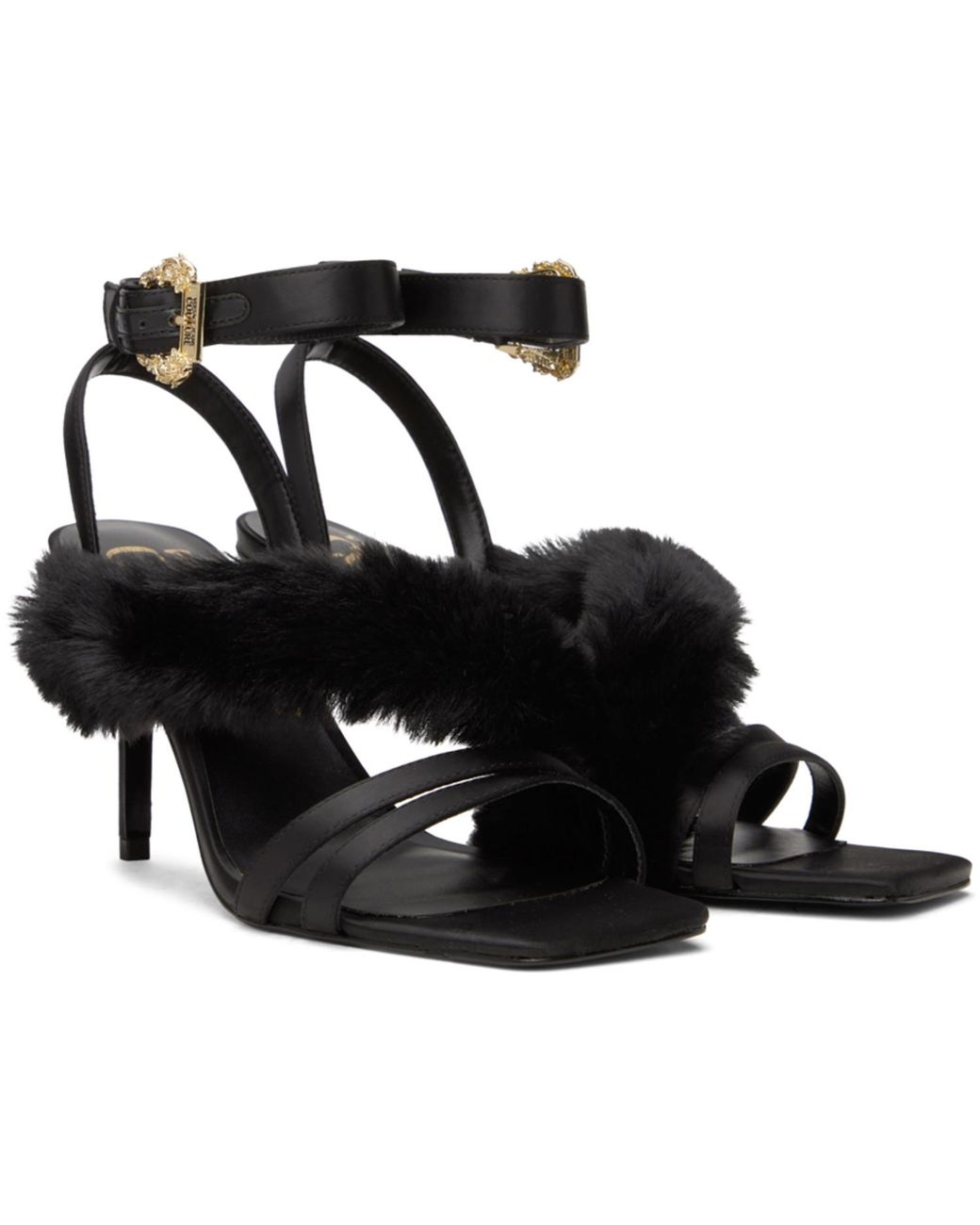 Versace Jeans Couture Black Emily Heeled Sandals