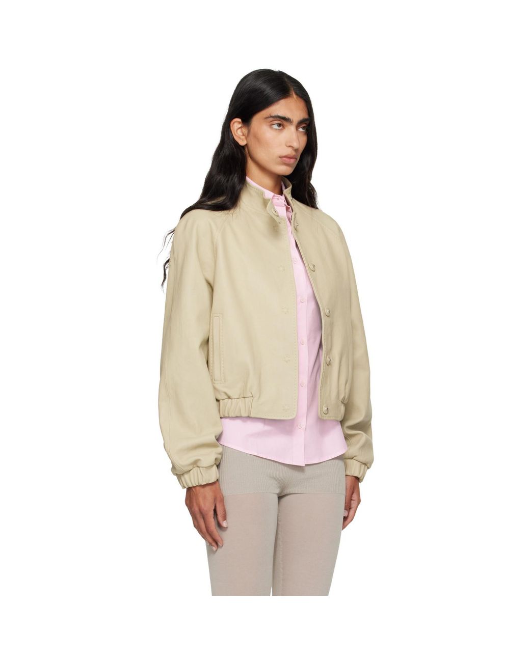 Paloma Wool Natural Raim Leather Jacket