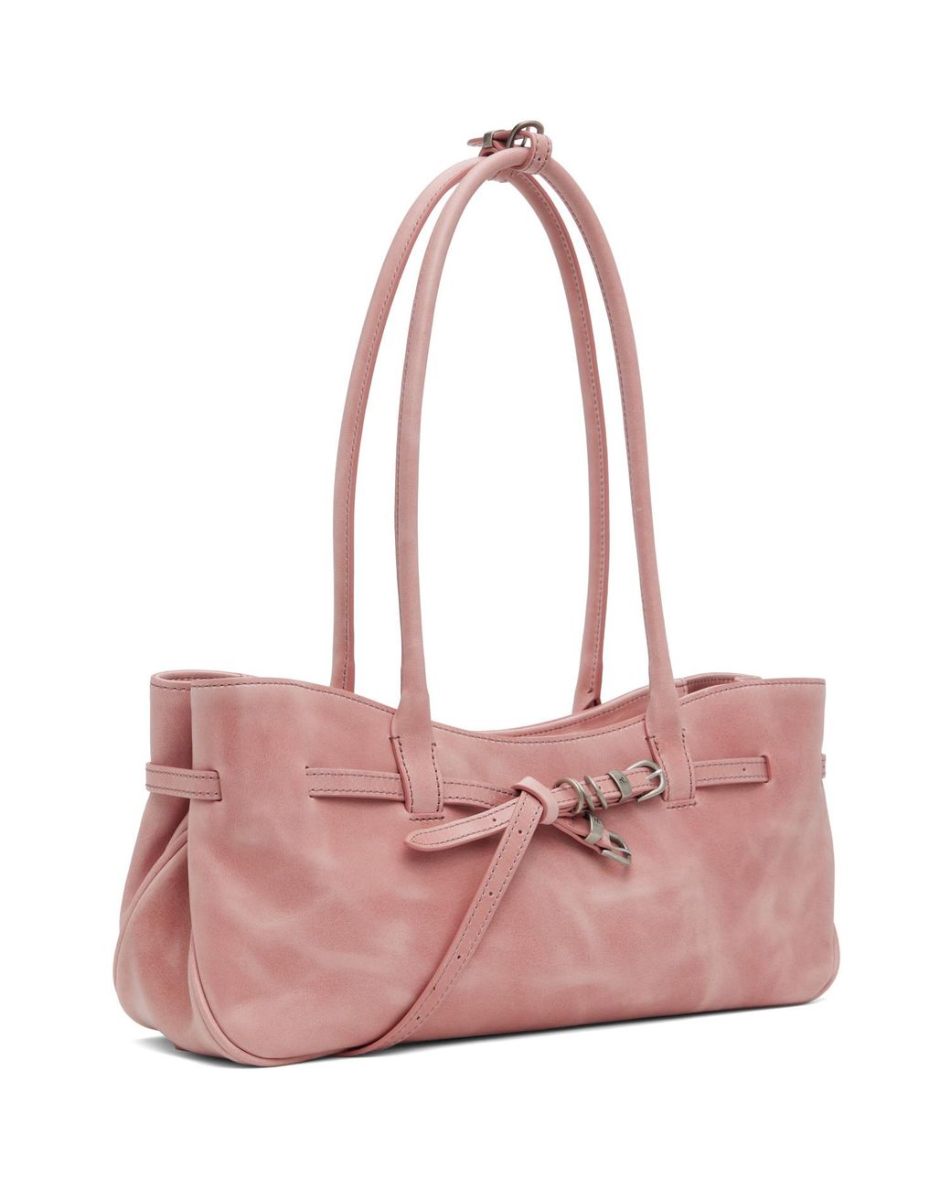 MARGE SHERWOOD Pink Leather 'Grandma' Used Shoulder Bag