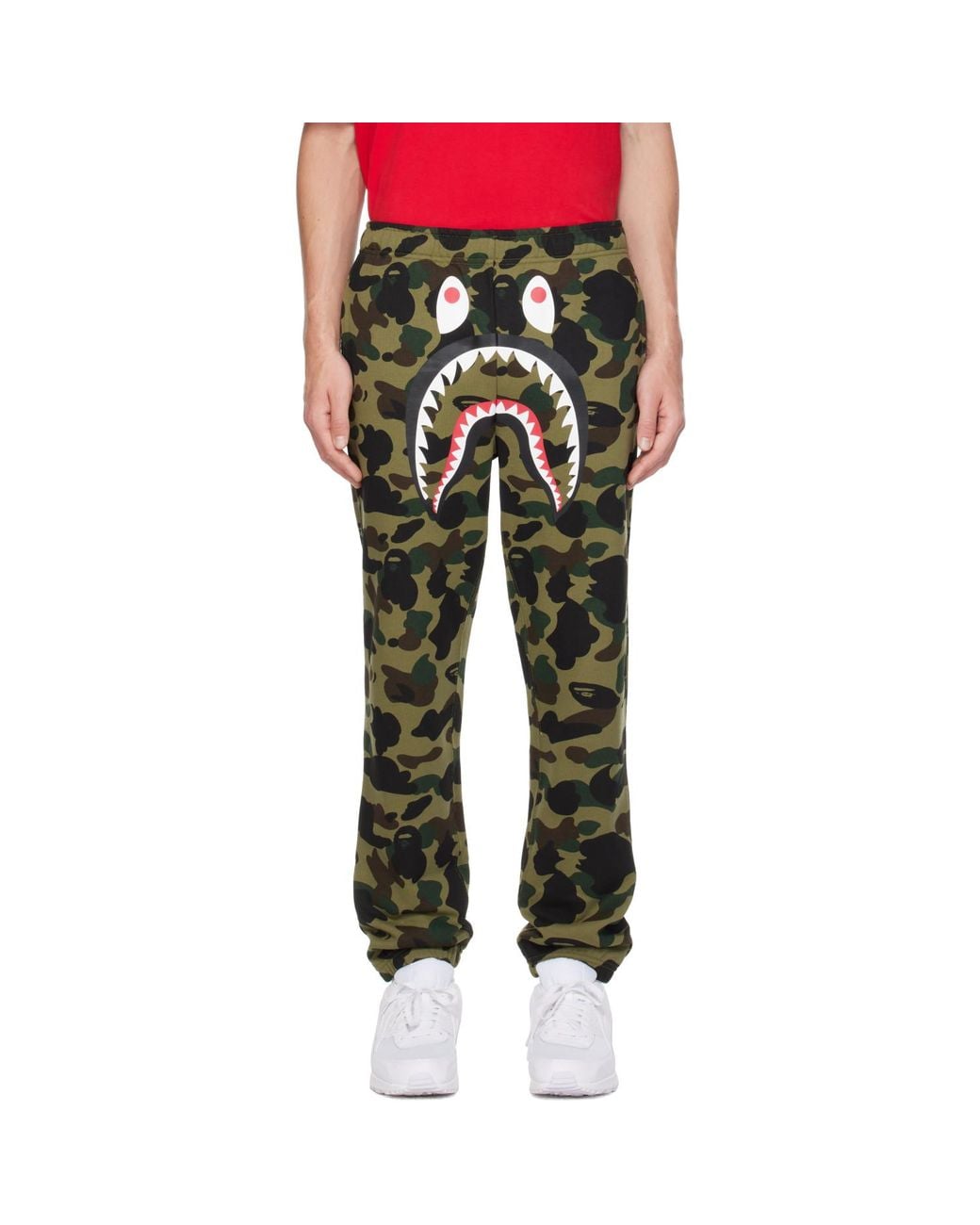 A Bathing Ape Green 1St Camo Shark Sweatpants for men