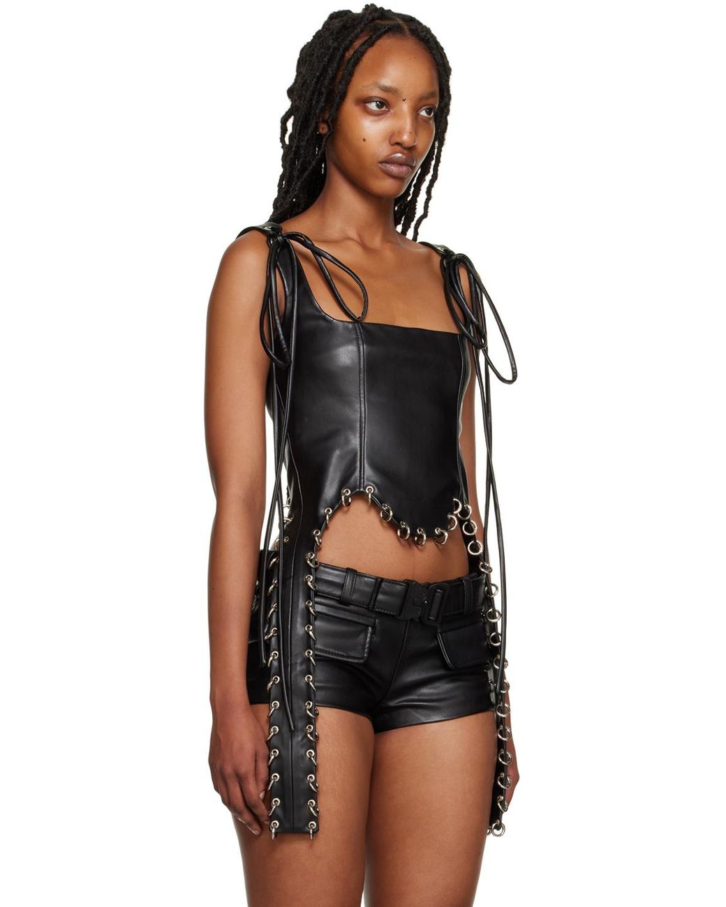 Faux leather camisole clearance