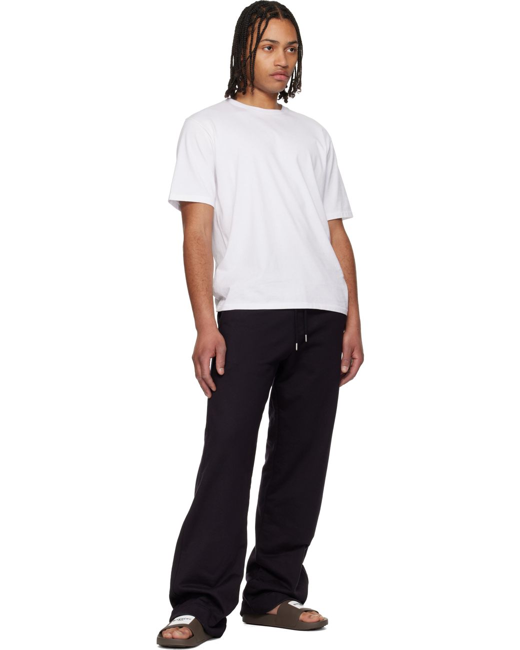 メンズ Givenchy ブラウン Rubber Label Mule スライド Black