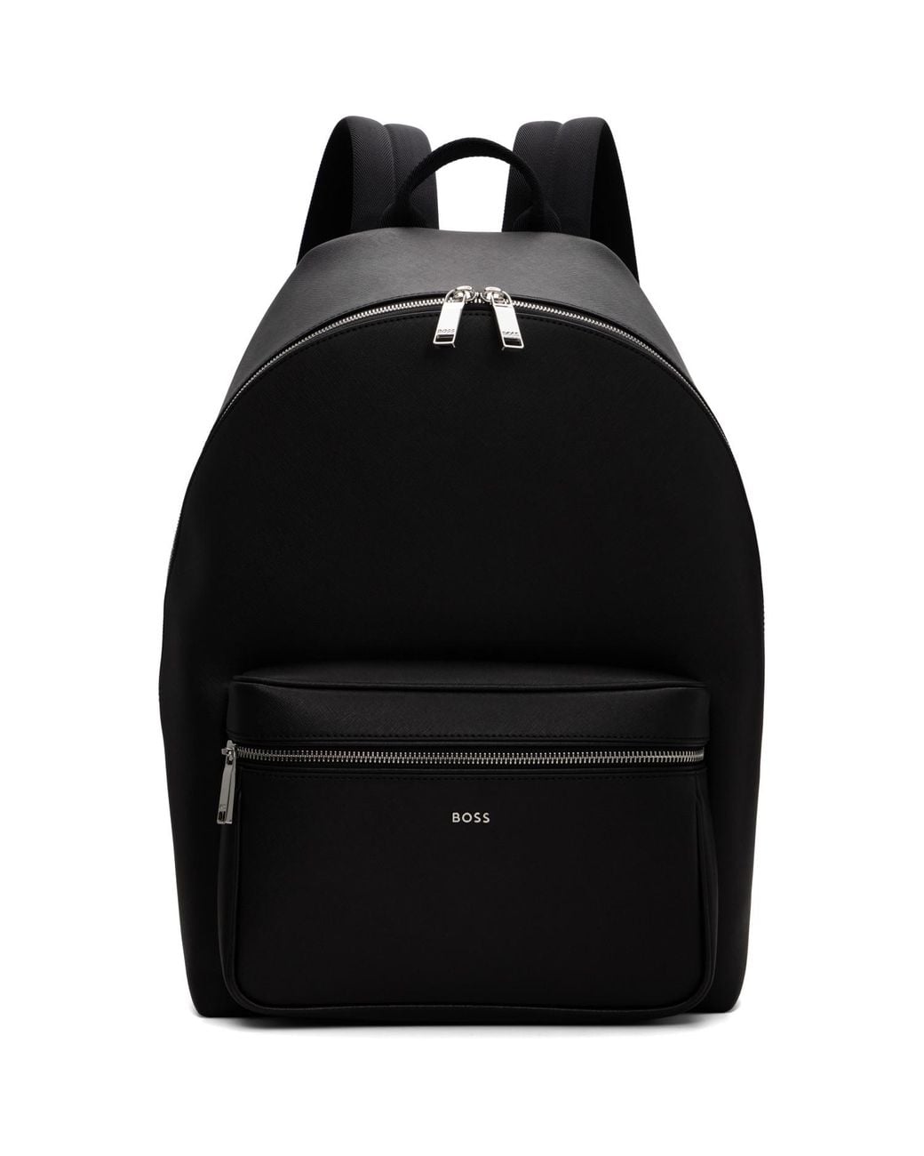 Boss Black Structured Logo Lettering Backpack for men