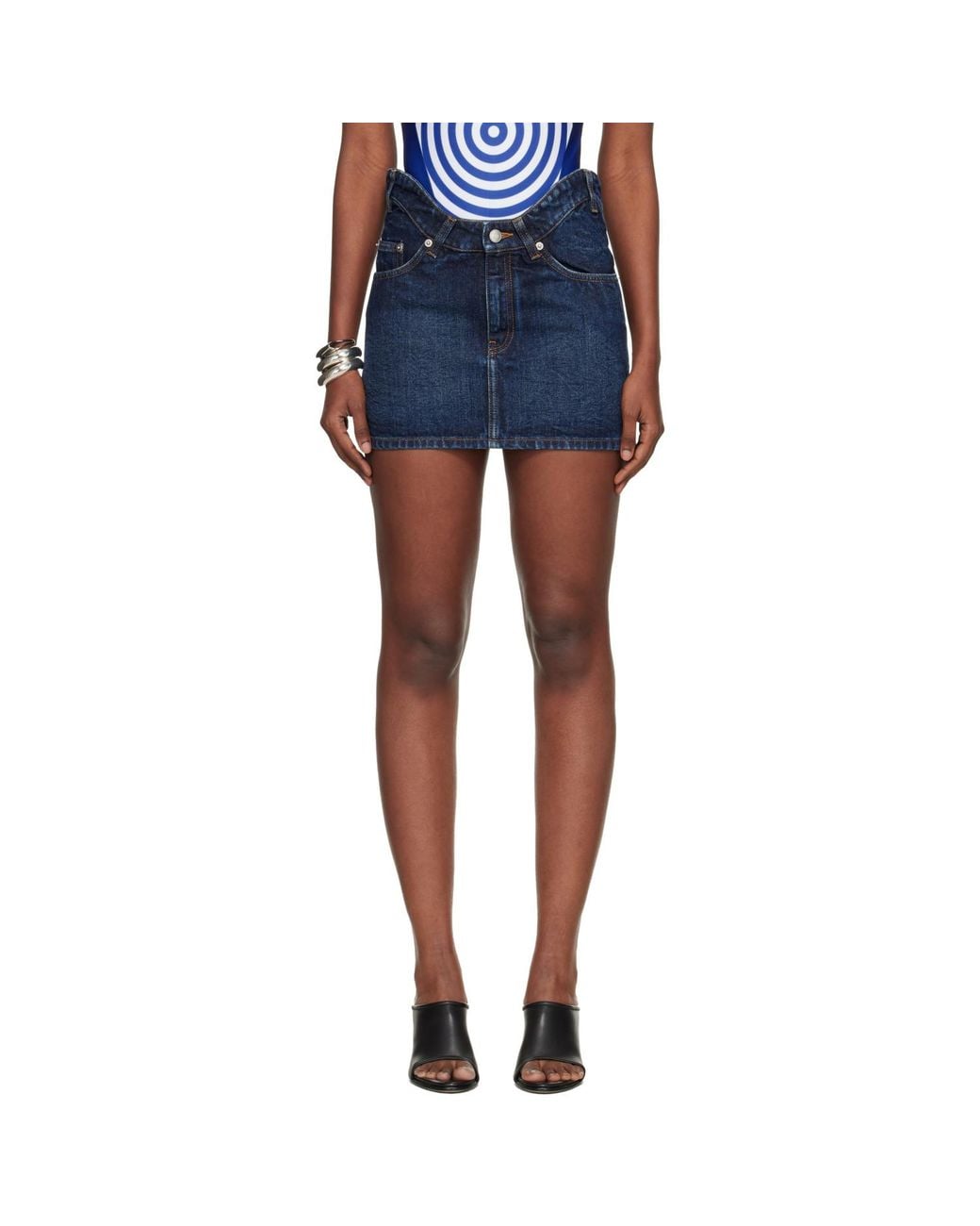 Jean Paul Gaultier Blue 'The Curved' Denim Miniskirt
