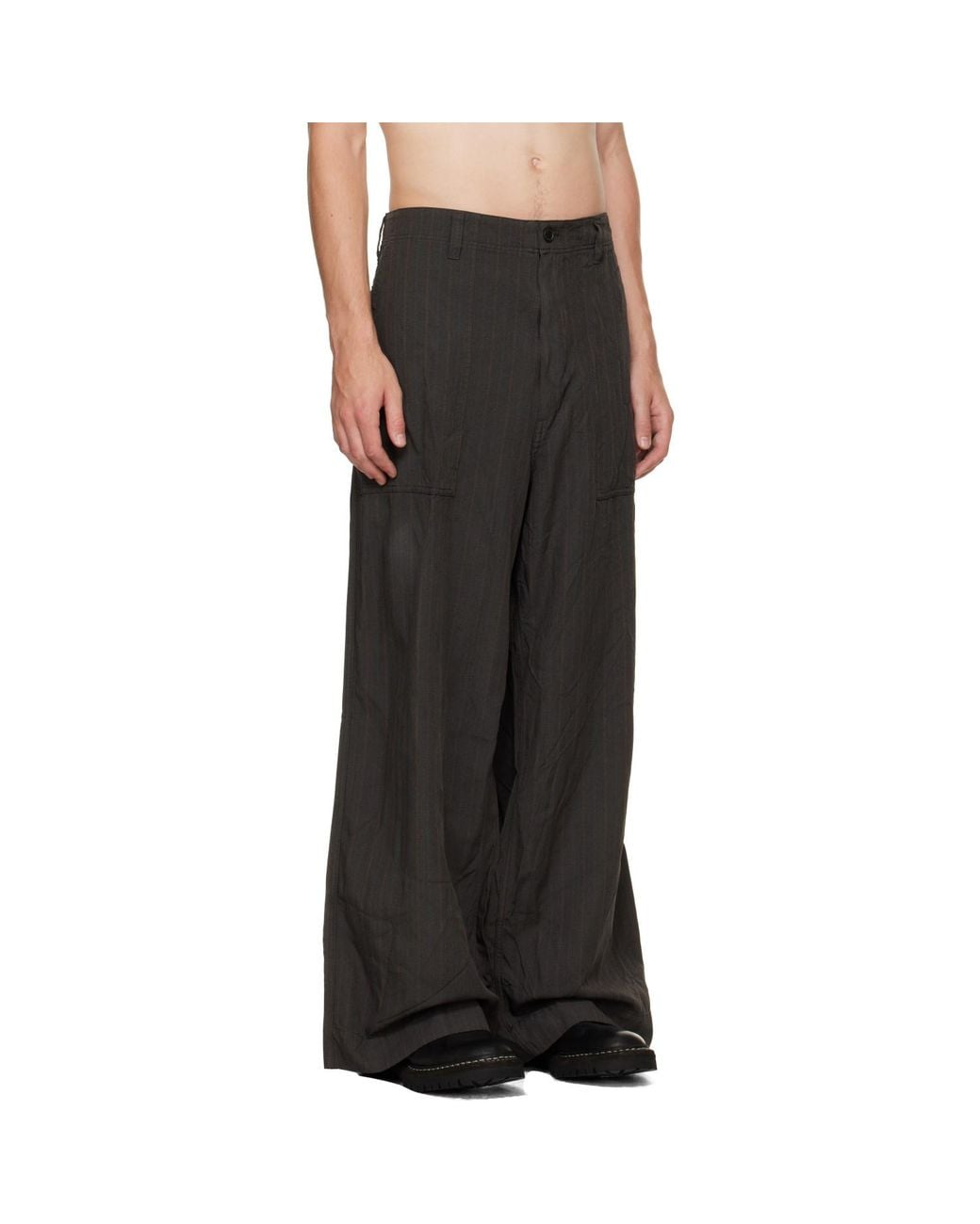 Comme des Garçons Black Herringbone Stripe Trousers for men