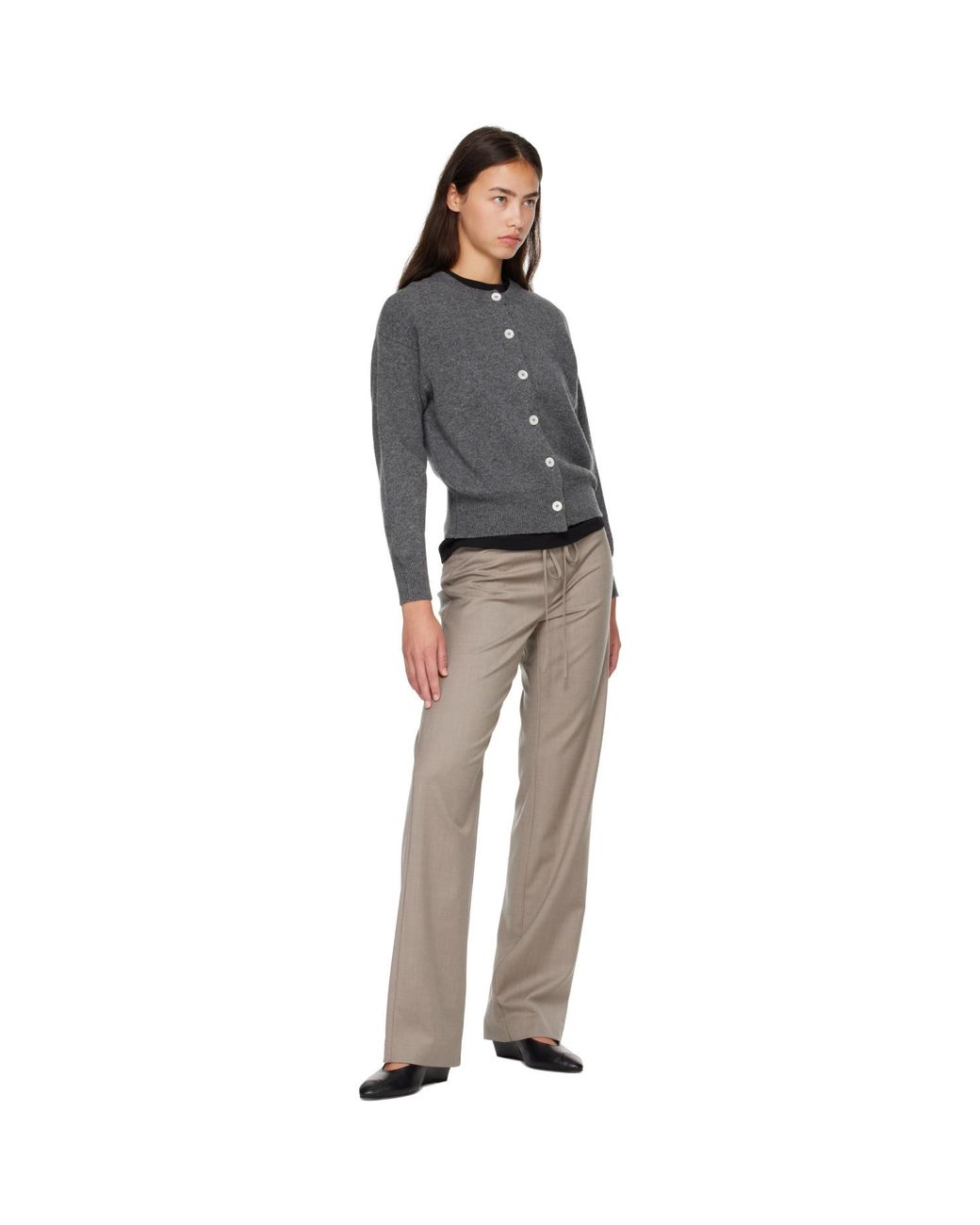 &Daughter Gray Ada Crewneck Cardigan