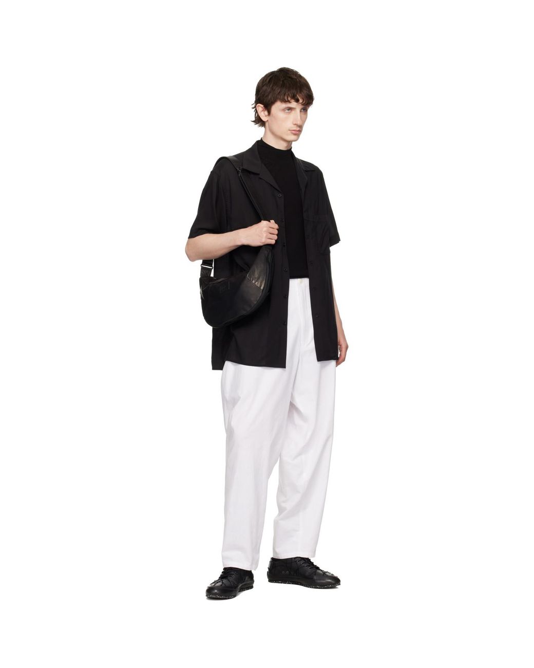 Yohji Yamamoto White Khadi Cotton Drape Trousers for men