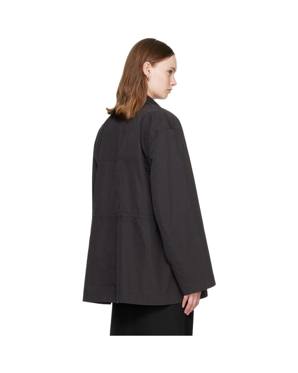 Totême Black Collared Drawstring Jacket