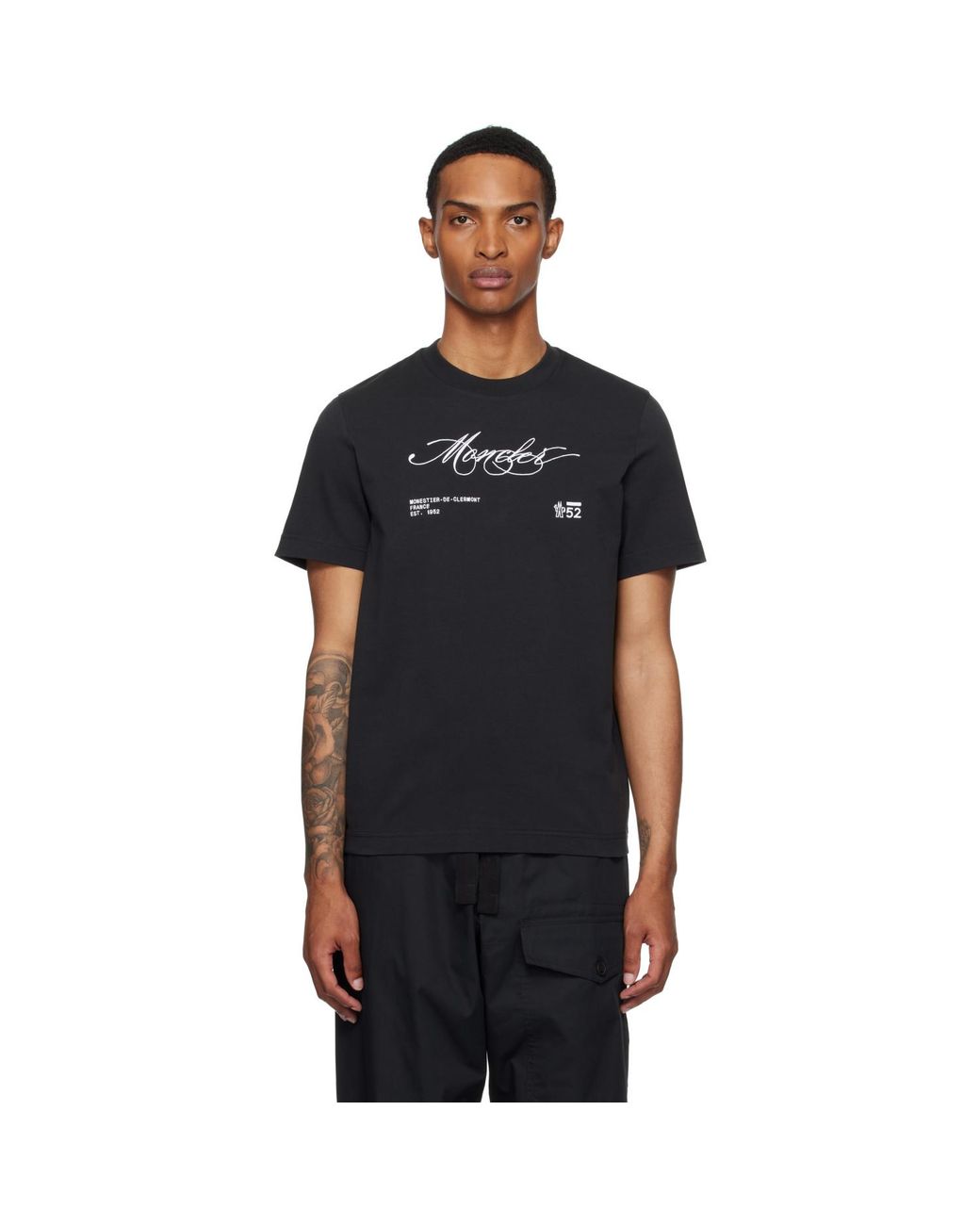 Moncler Black Archivio Creativo T-Shirt for men