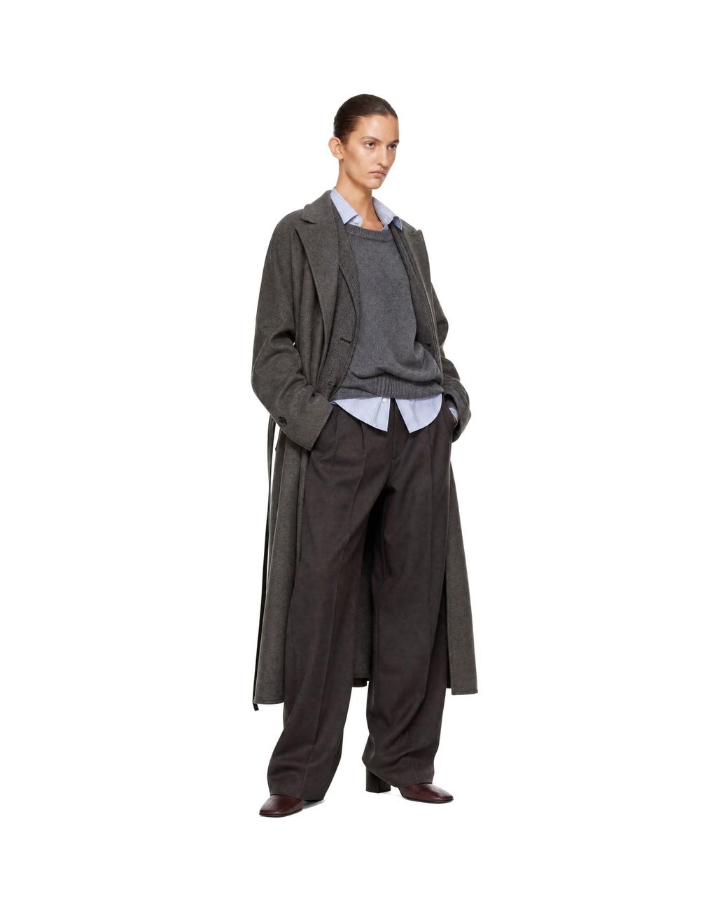 Ssstein Black Doeskin Oversized Peak Lapel Chester Coat