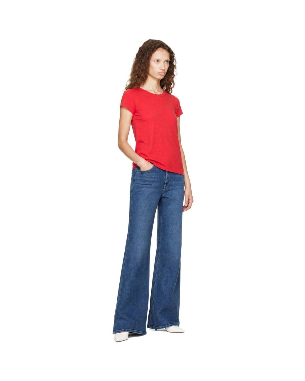 Rag & Bone Blue Flexi Andi Full Wide Jeans